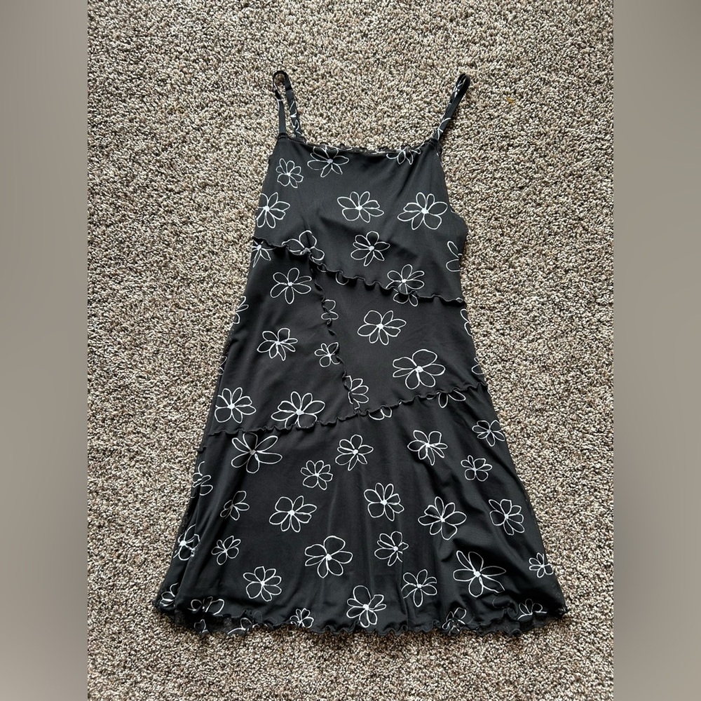 Floral Black Mini Dress
